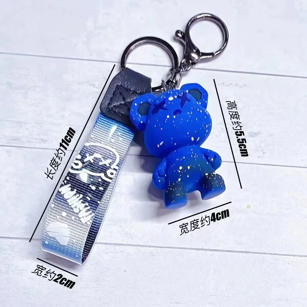2023 Women Boy Girl Cute 3D Bear Key chain Animal Pendant keychains Metal Key Ring Accessories Keyring Small Gift