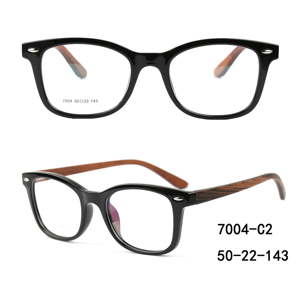 7004 wholesale fashion optical wooden temple tr90 glasses