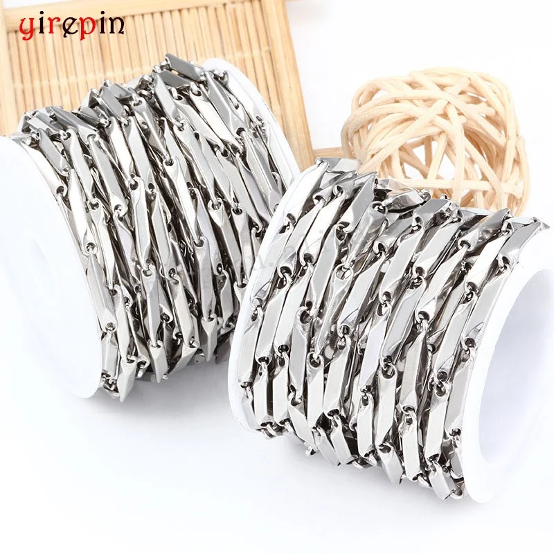 Fashion No Fade Thicken Stainless Steel sunflower seed chain Bulk Materials Handmade Supplies For DIY Jewelry Findings Making