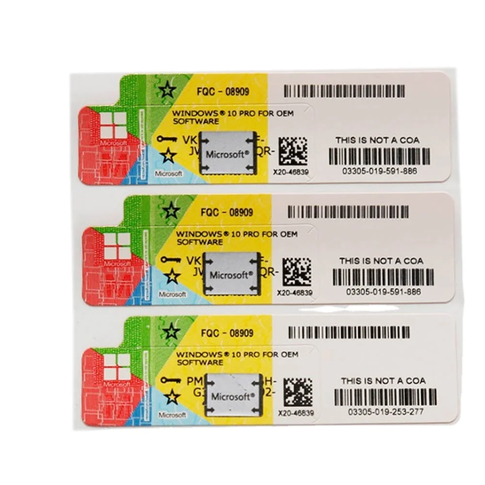 Computer Hardware Software online download Win 10 Pro Coa Sticker 10 professional key software 10 coa sticker