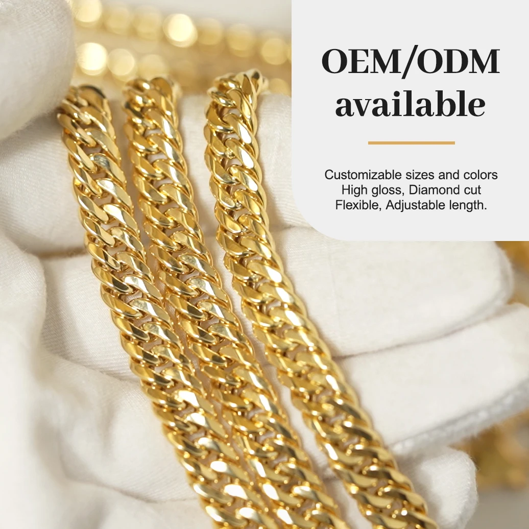 PCX Jewelry Hot selling 18k real gold jewelry manufacturer 18k solid gold Figaro chains necklace pure 18k real Necklace