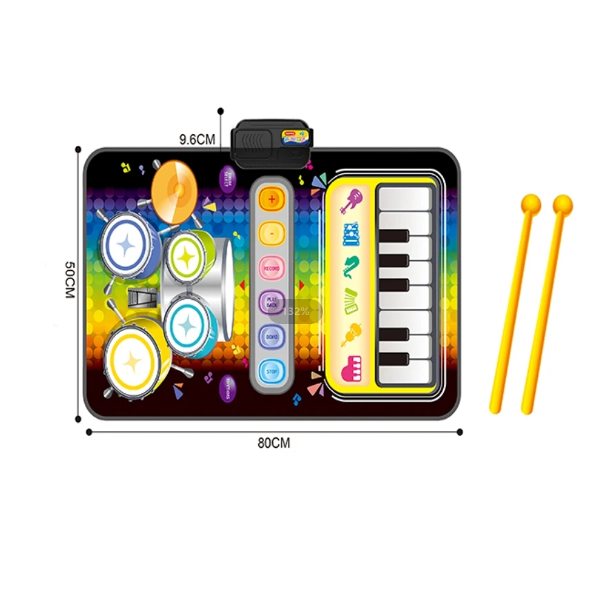 Huiye New Musical Playing Mat Instrument Kids Fun Montessorri Toys Piano Keyboard Mat Baby Music Electronic Toys Children Toys