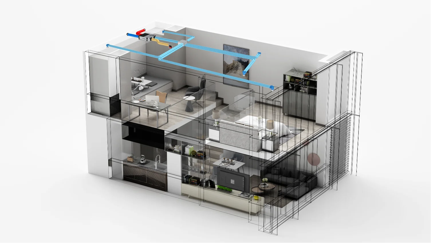 450 m3/h  Heat Recovery Ventilation Home Ventilation Solutions House Air Ventilation System