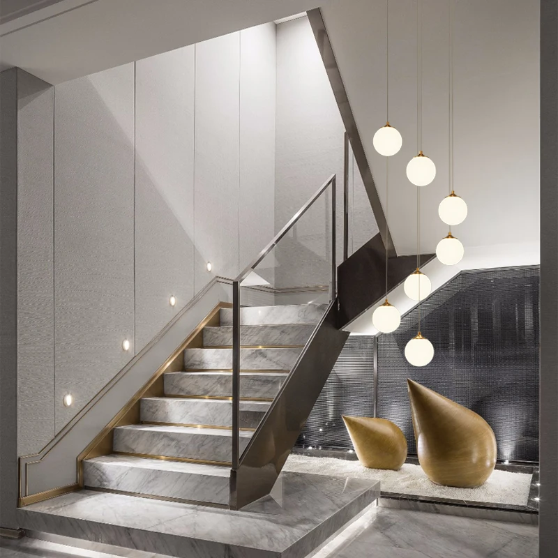 VVS factory direct sales Brass decoration luxury led long chandeliers for staircase modern