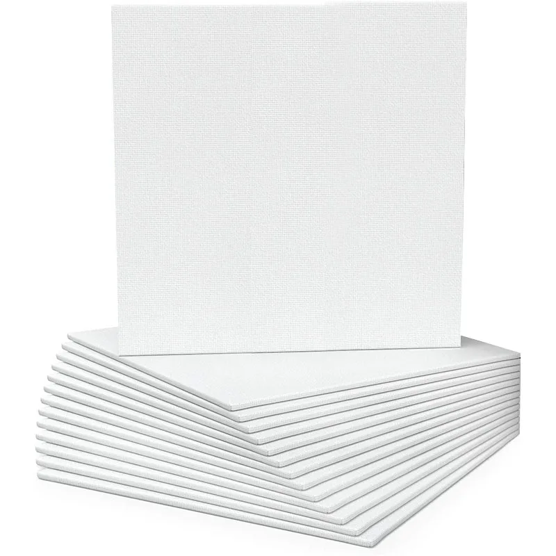 Canvas Boards for Painting, Pack of 10, 11 x 14 Inches, Blank White Canvas Panels