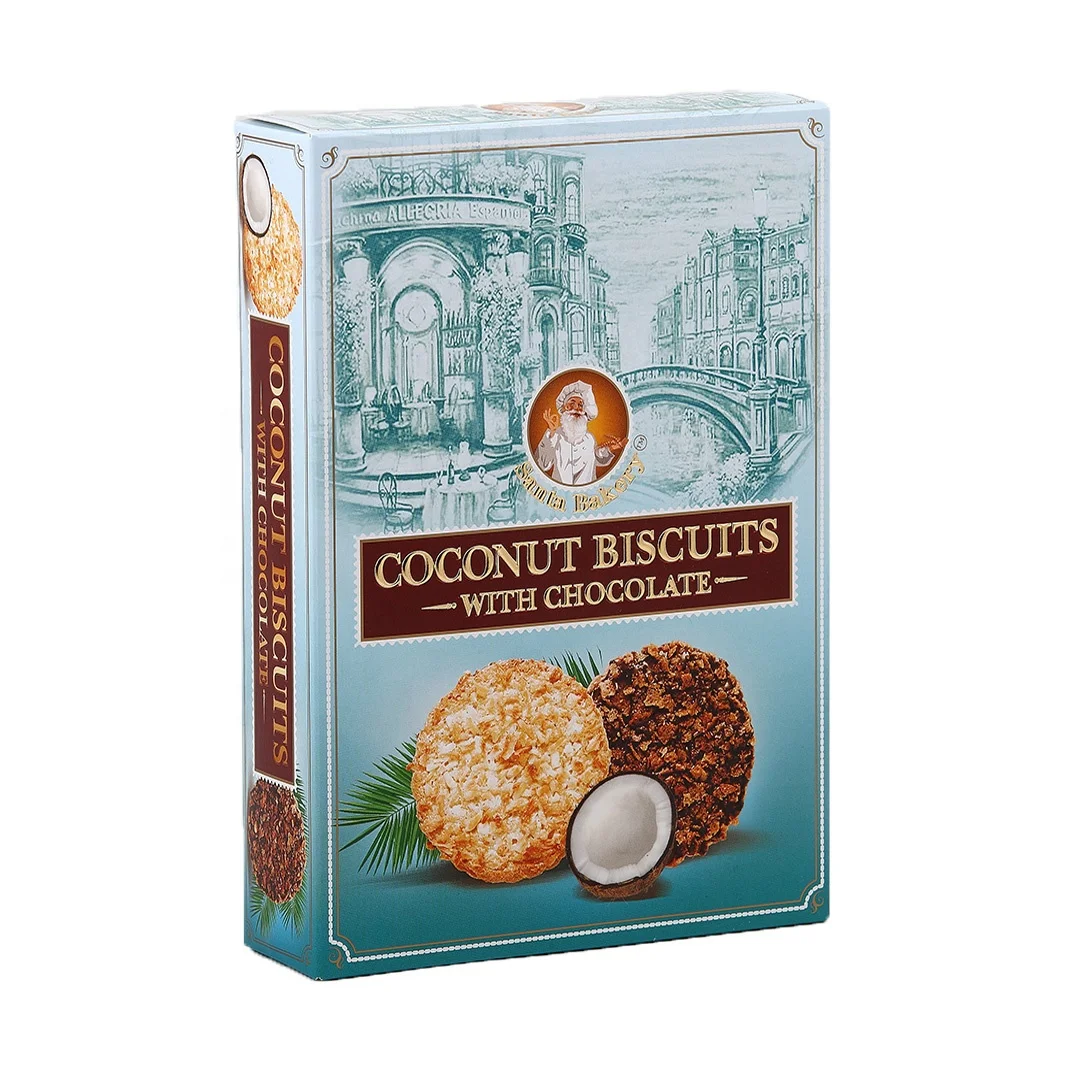 Шоколадное печенье премиум-класса с кокосом, печенье из кокоса Shoko, печенье в виде Санты, хлебобулочные изделия 135 г, 15 штук