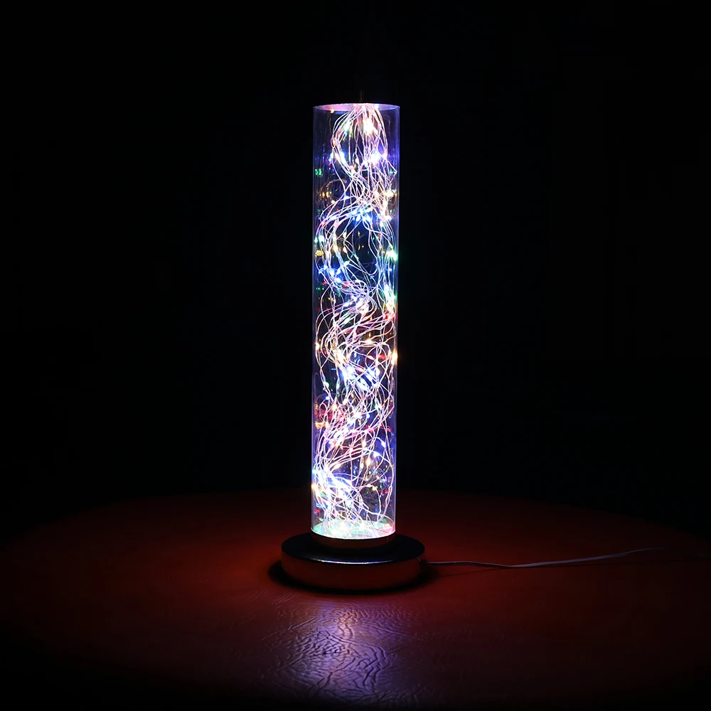 Современные европейские минималистичные настольные лампы с RGB-гирляндой Настольный светильник цилиндрическая прикроватная лампа для спальни