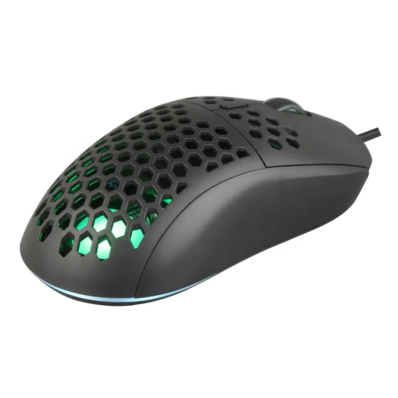 Эргономичная оптическая компьютерная мышь с подсветкой RGB 6 Регулируемых точек на дюйм до 7200 USB сотовым корпусом для Windows и ПК