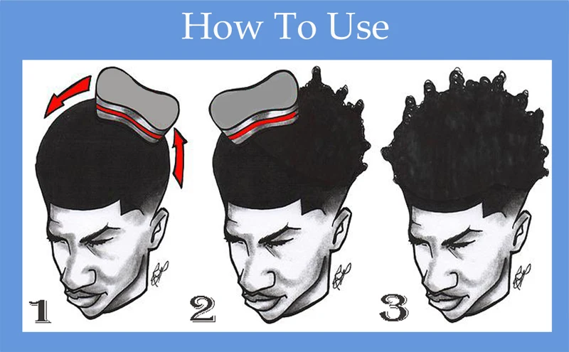 Custom Logo Natural Afro Coil Braider Waves Twisting Brushes Sponge Hair Rubber Hair Curl Twist Comb Brush Sponge For Black Man
