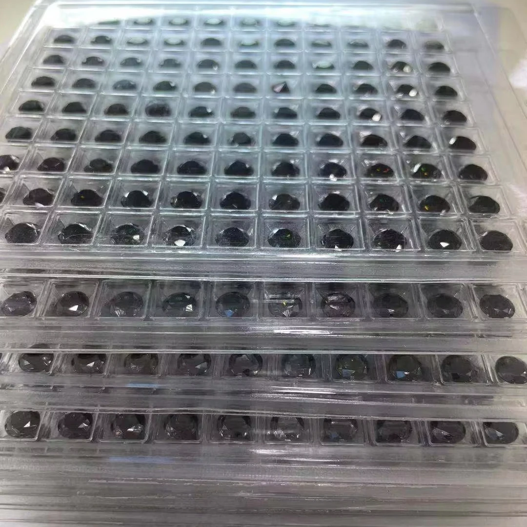 Wholesale 6.5mm 1ct Black moissanite loose diamonds 0.8mm-15mm brilliant cut GRA certificate moissanite diamonds