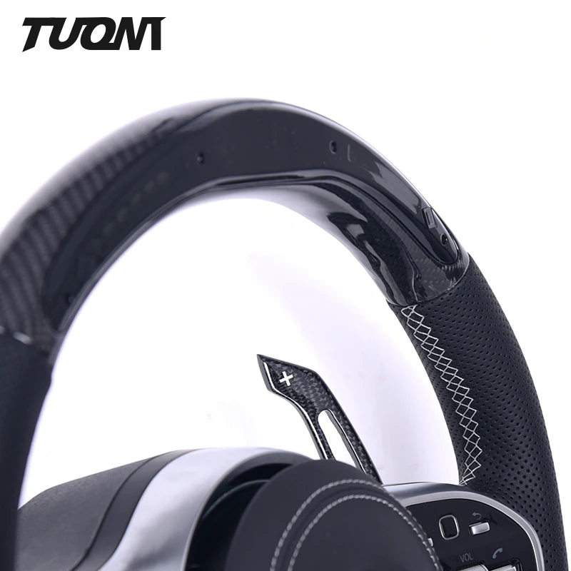 Fashion Flat Bottom Carbon Fiber Steering Wheel For Mercedes Benz A C E S Class Customized Steering Wheel