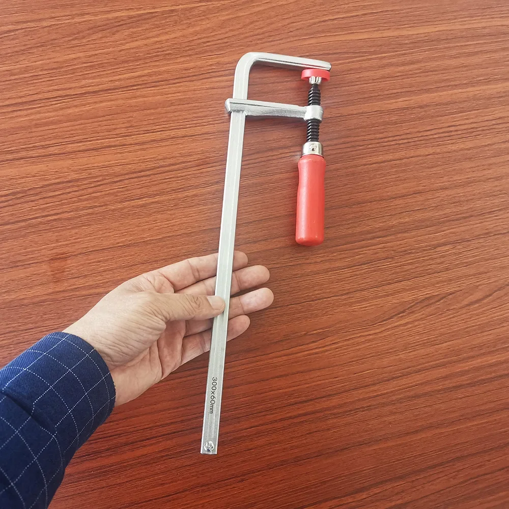 Allsome 120-300mm Wood Handle Guide Rail Clamps with Screw Action Arm for Woodworking MFT Table and Cutting Track