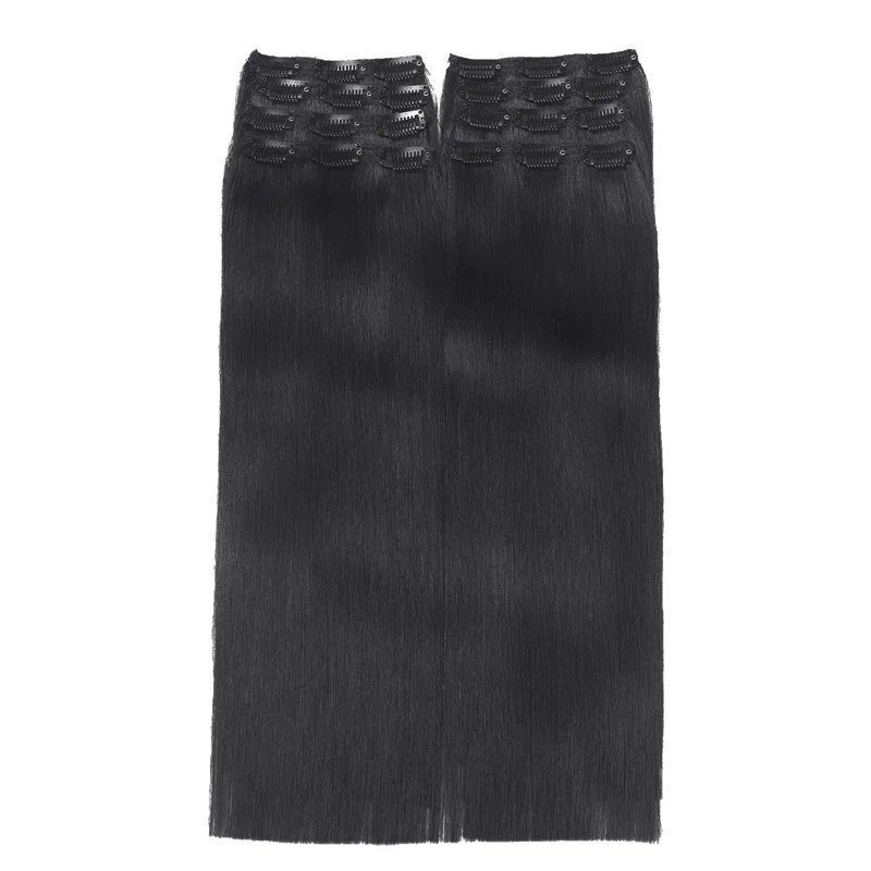 
100% Human Hair Ponytail Brazilian Machine Remy Ponytail Natural Straight Clip on Human hair,Virgin hair Extensions 100g 9pcs 