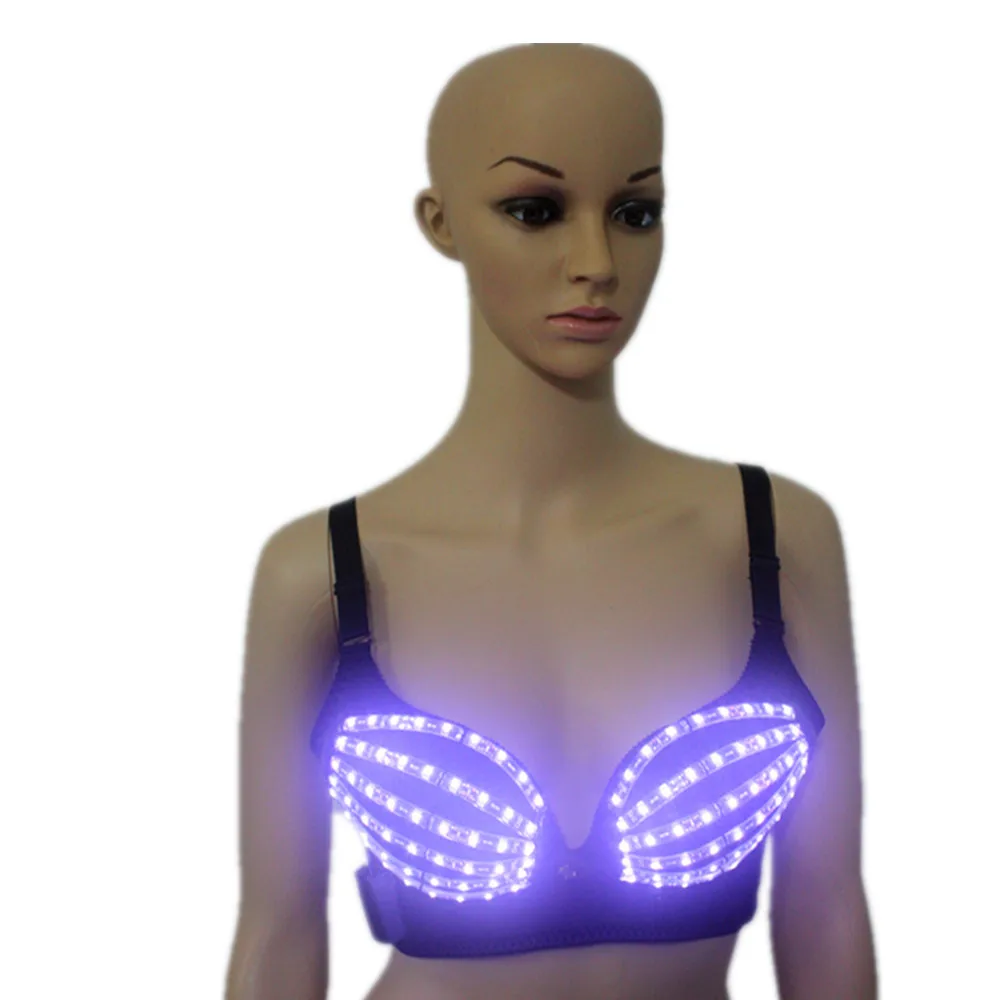 Clubwea DS LED Light-Up Bra Costume for Nightclubs and Bars for Stage Performances Belly Dance for Adults Includes Tutu Dress