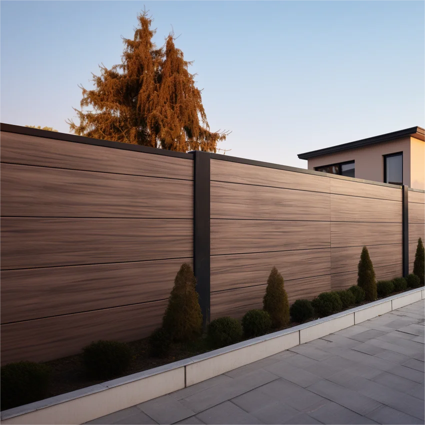 Fences For Houses,Achieve Privacy and Security with Long-Lasting, Customizable Wood Look WPC Fence Sections