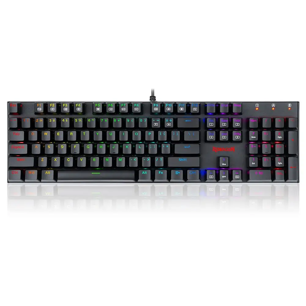 Hot Sale Redragon K565-RGB 104 Keys Office Computer Gaming RGB Backlight Red Switch USB Wired Mechanical keyboard