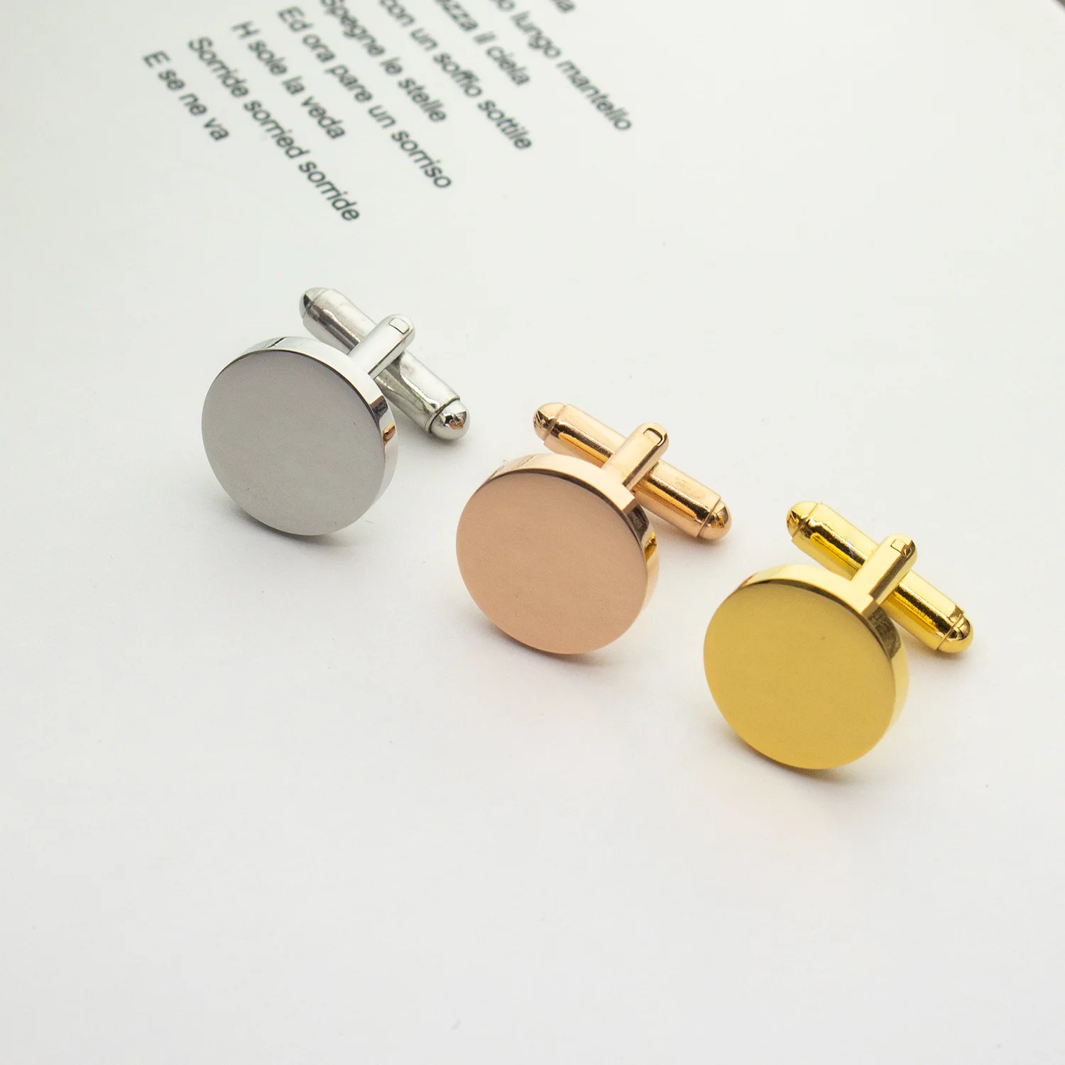 Manufacturer Supplier Blank Customised Logo Stainless Steel Cufflinks Set For Men Metal Custom Shape Tie Clips Cuff Links