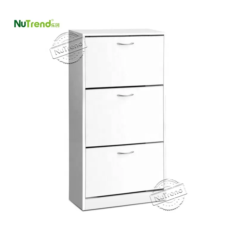 Modern White Wholesale Large Capacity Home Shoes Storage Rack Cabinet 3 floor Shoescase