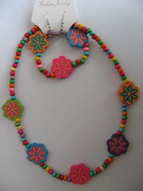 Wooden Baby Kids Accessories ,colorful Handmade bead jewelry