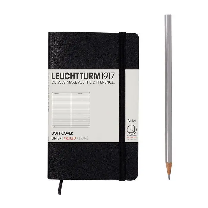 Authentic German Lighthouse Soft Leather Laptop Black Colored Classic Series Notebook