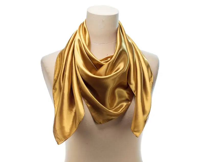 100% Pure  Silk  OEKO-TEX Certified Gold Silk Luxury Scarf