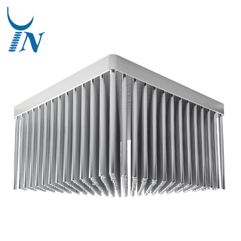 Custom Square CNC Cold Forged Heat Sink Aluminum Radiator Silver Anodizing Pin Fin Heat Sink for Industrial Radiator