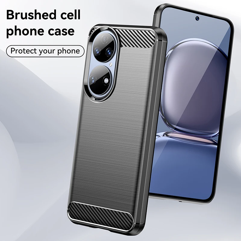 Carbon Fiber Shockproof Rugged Shield Anti-Scratch Soft TPU Back Cover Protective Cases for Huawei Honor X8 5G X6 Phone Cases