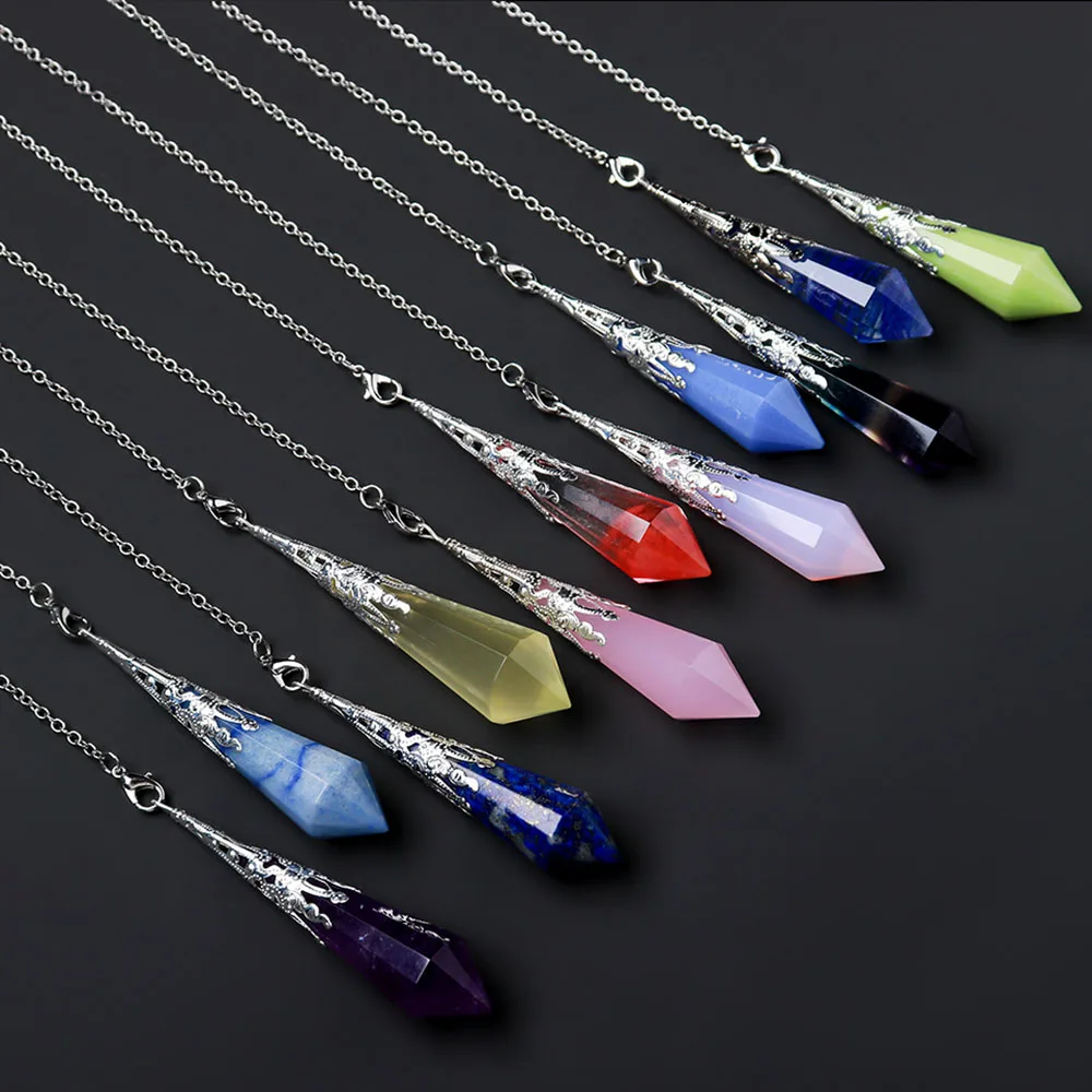 Crystal pendulum wholesale beautiful pendulum crystal seven chakra stone for decoration