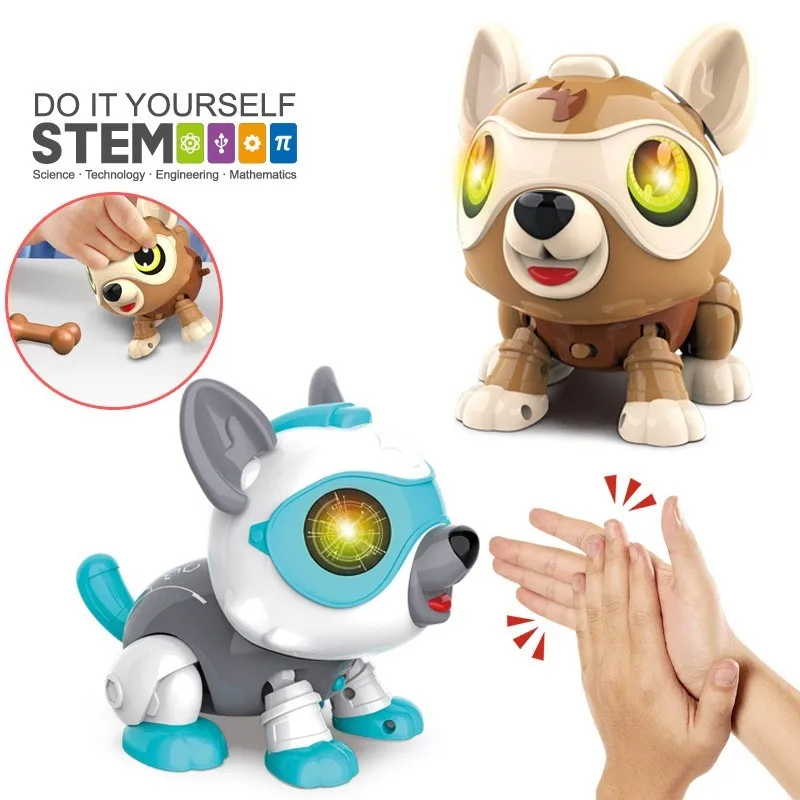 Stem DIY Pet Dog Toys, DIY Robot Dog Toys for Kids, Interactive Remote Control Puppy Robot Pet Toy, Robot Dog for Sale