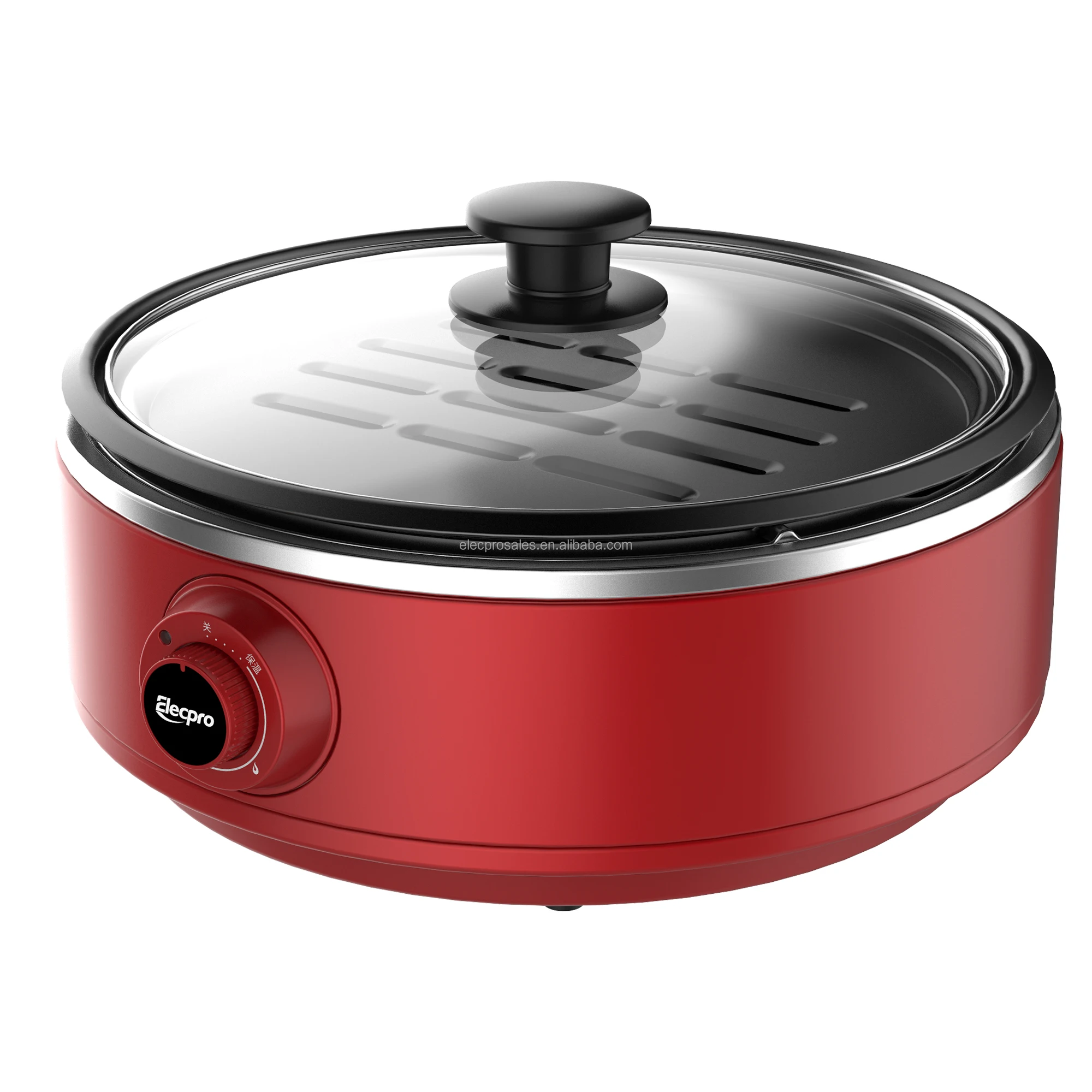 1000w High Quality cheapest fast heat 12inch non stick coating Electric Skillet hot pot Grill Pan