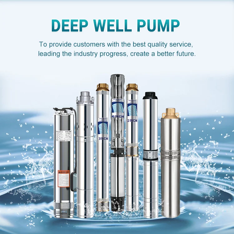 Submersible deep well pump 2 HP Stainless steel electric motor 2 Inch Borehole pump 220V Deep Well Pump