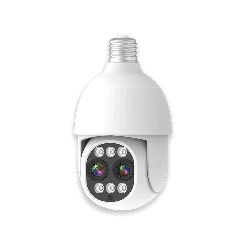 Binocular 8x Zoom Bulb Camera Dual Light Source Full Color Night Vision Wireless Wifi Panoramic Smart Monitoring Bulb Camera 360