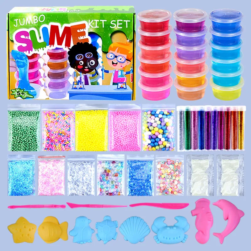 LZY761 Transparent Non-Toxic DIY Slime Toy Super Soft Fluffy Slime For Kids Educational Toy
