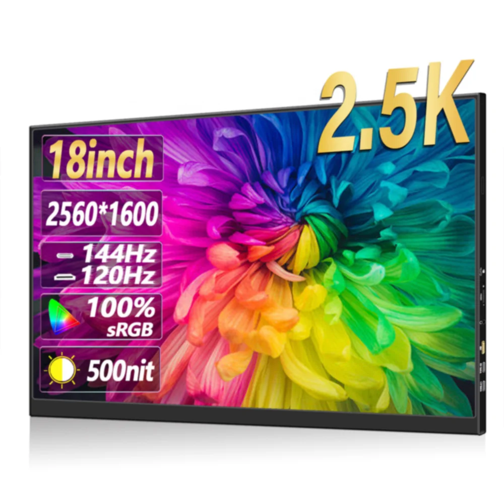 13.3 15.6 17.3 inch 4K 2K 144Hz thinnest touch screen portable computer gaming Monitors  with Type-C USB for Laptop Pc Mobile