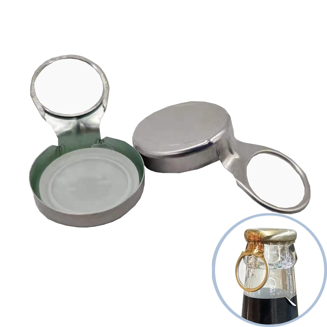 Cheap and Good 27mm 27.3mm  Tinplate Level Typeeasy Open Metal Cap for Juice Beer   Ring Pull  Cap