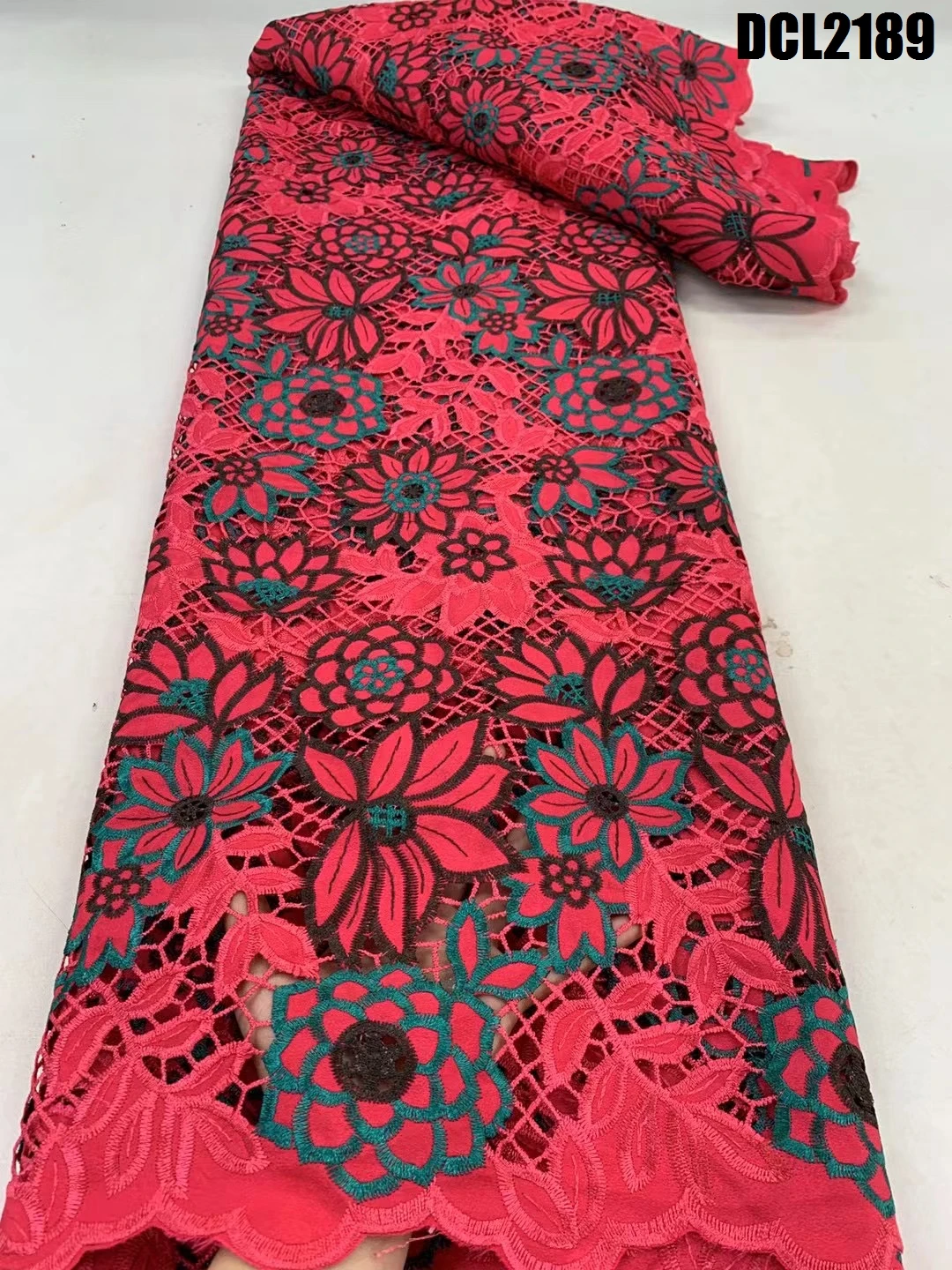 New multicolor embroidery laser guipure lace fabric French embroidery hollow lace fabric for Middle Eastern celebration dress