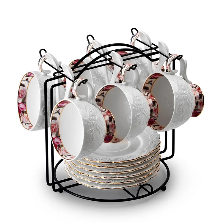 Первоклассная аутентичная керамическая чашка из Пномпеня для послеобеденного чая кофе блюдце Подарочная коробка 6 предметов с индивидуальным