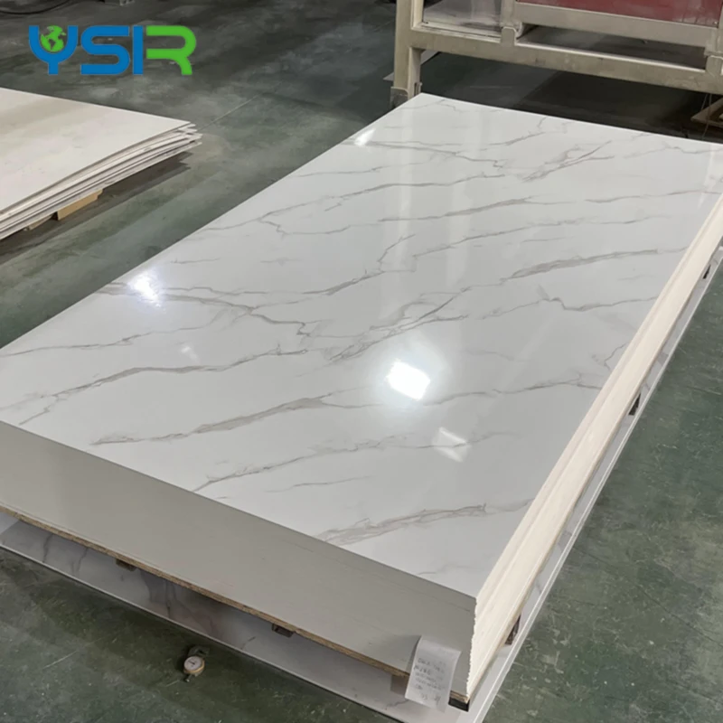 China Yansen waterproof UV layer interior decoration 4*8 feet different colors PVC UV marble sheet