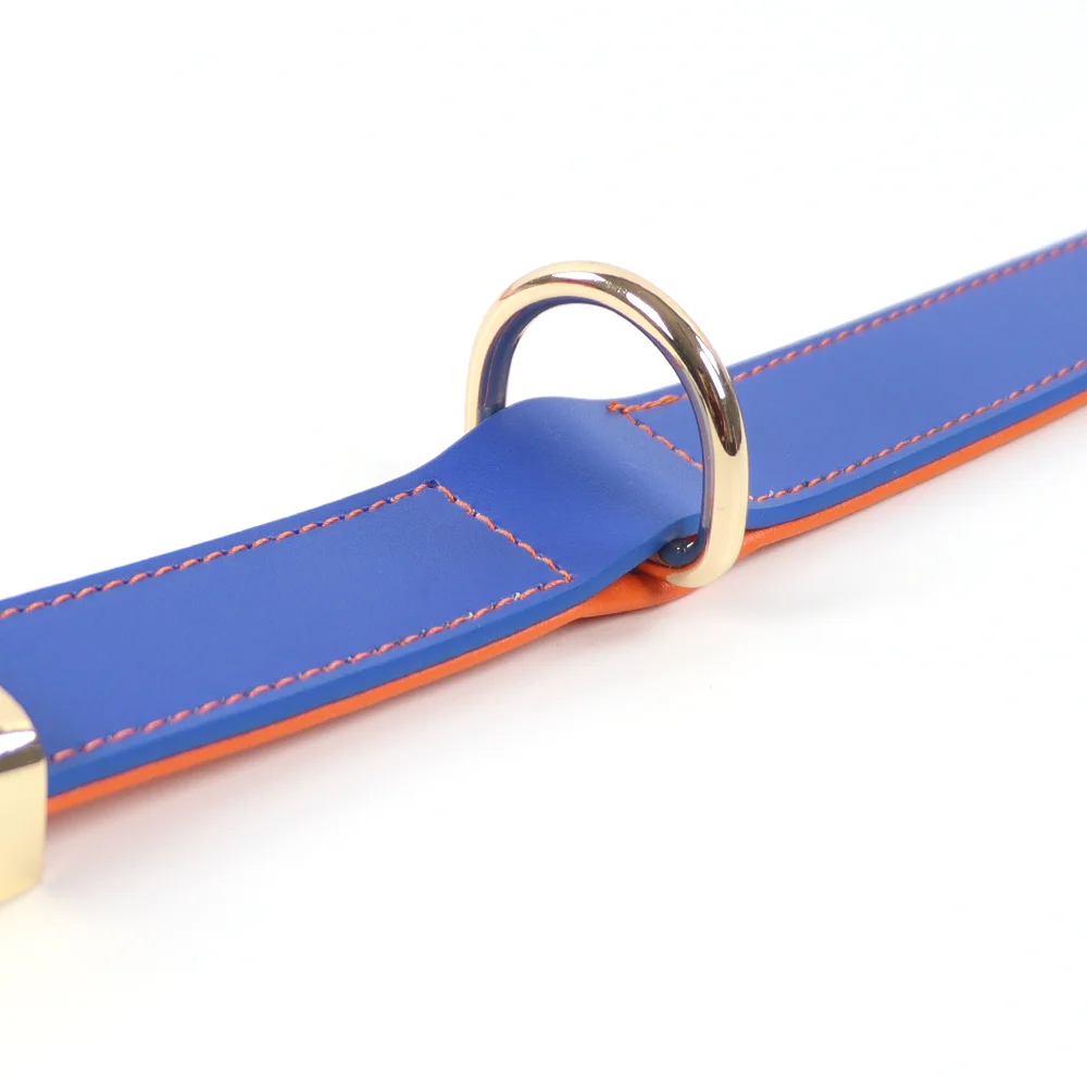 Luxury PU Leather Pet Collar Custom Colors Softly Padded Waterproof Classic Vegan Genuine Leather Dog Collar