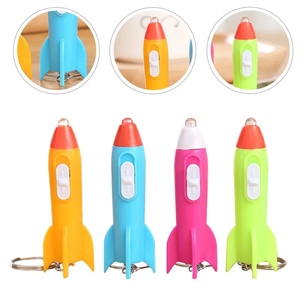 Key Chain Kid Flash Light Rocket Keychain LED Mini Flashlight