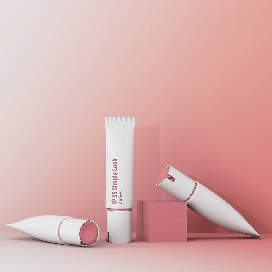 Fashion custom printing BB cream cosmetic soft tube with airless pump cap