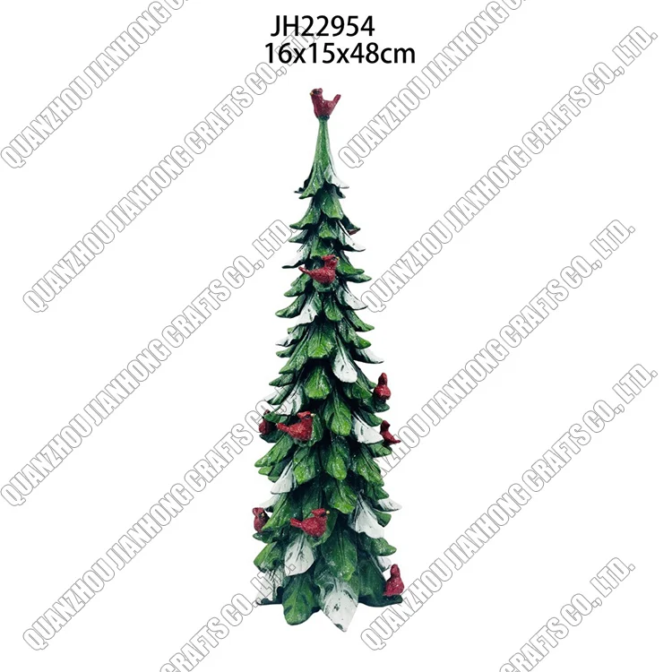Wholesale Creative Western Festival Resin Craft Christmas Tree With Bird Statue