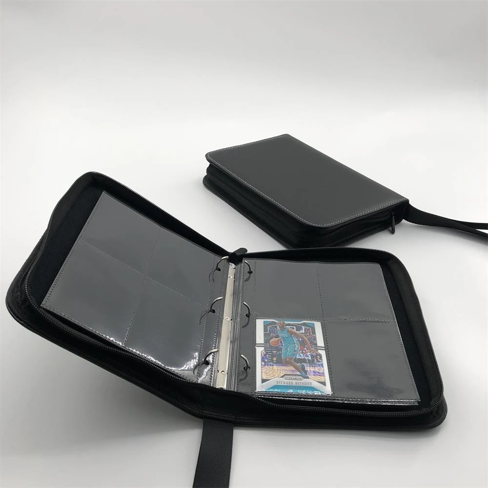 PU Leather Cover Photo Album For MTG YUGIOH Game Cards Binder Card Album Zip 4 Pocket Trading Card Binder