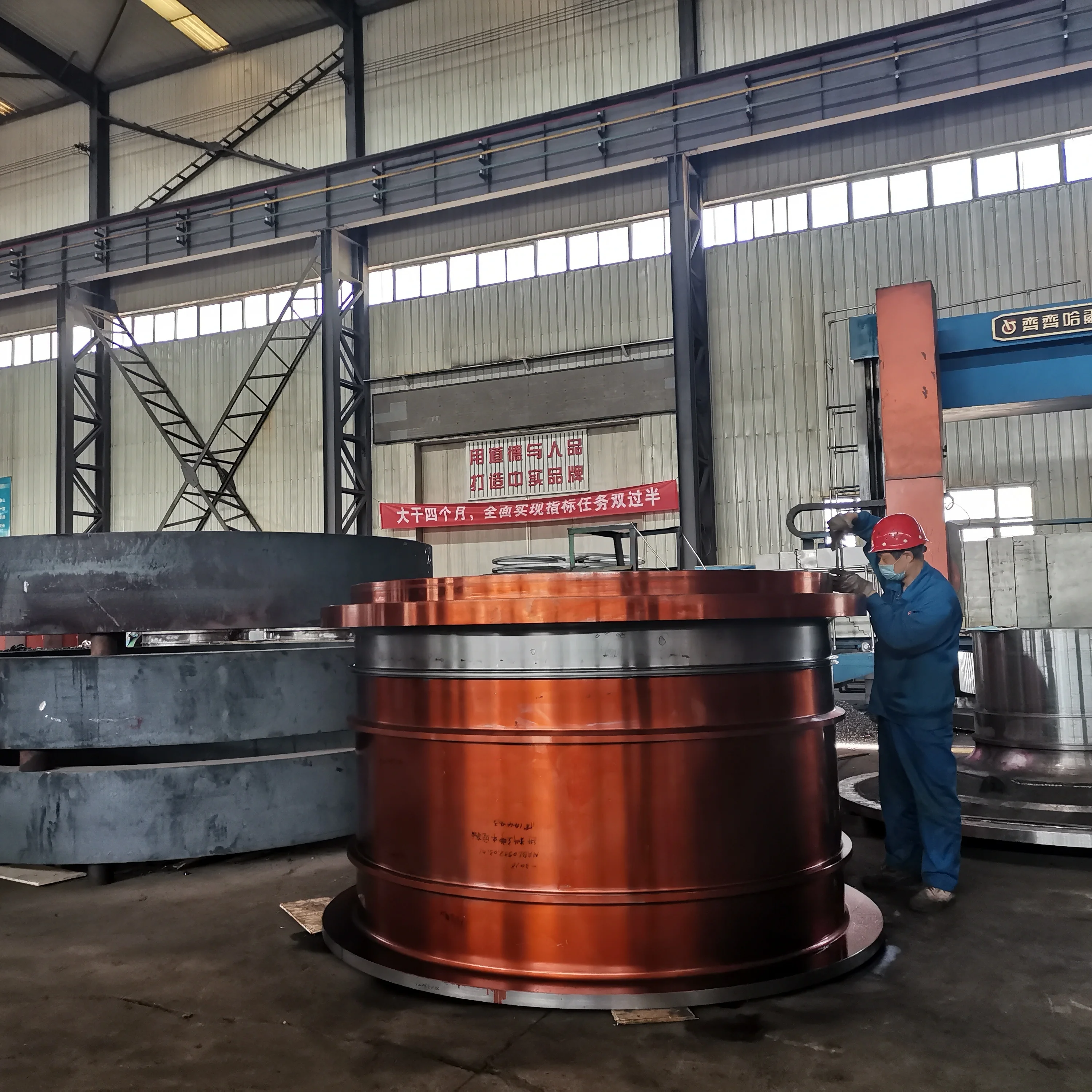 Customized Heavy Duty Cnc Lathe Machining Casting Cement Cap Ball Mill Heads Steel End Cover