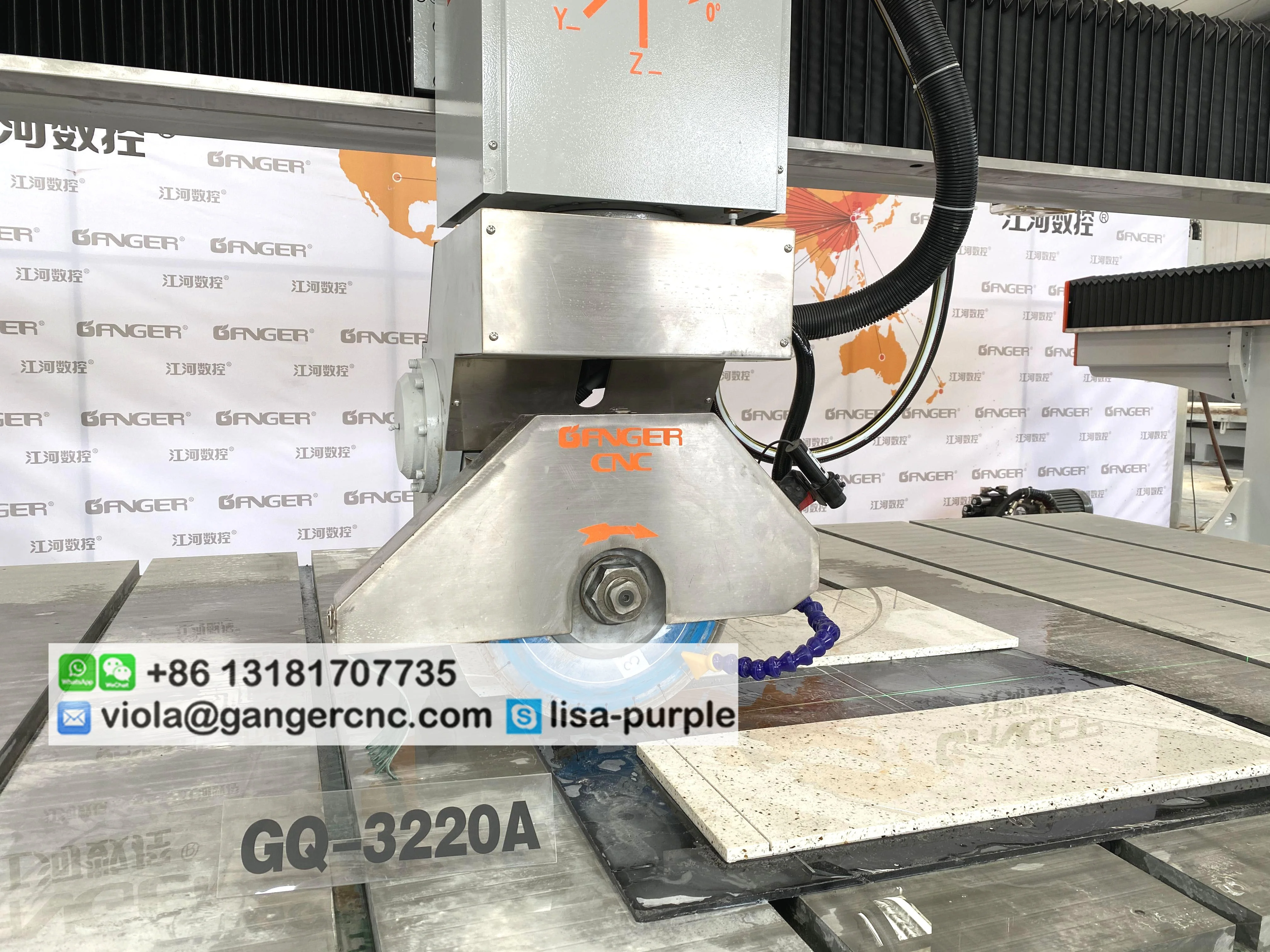 Пила для резки камня машина 45 градусов Резка под углом Гранит quartzstone плиты GQ-3220A Камня cnc оборудование с поперечным перекрытием швов
