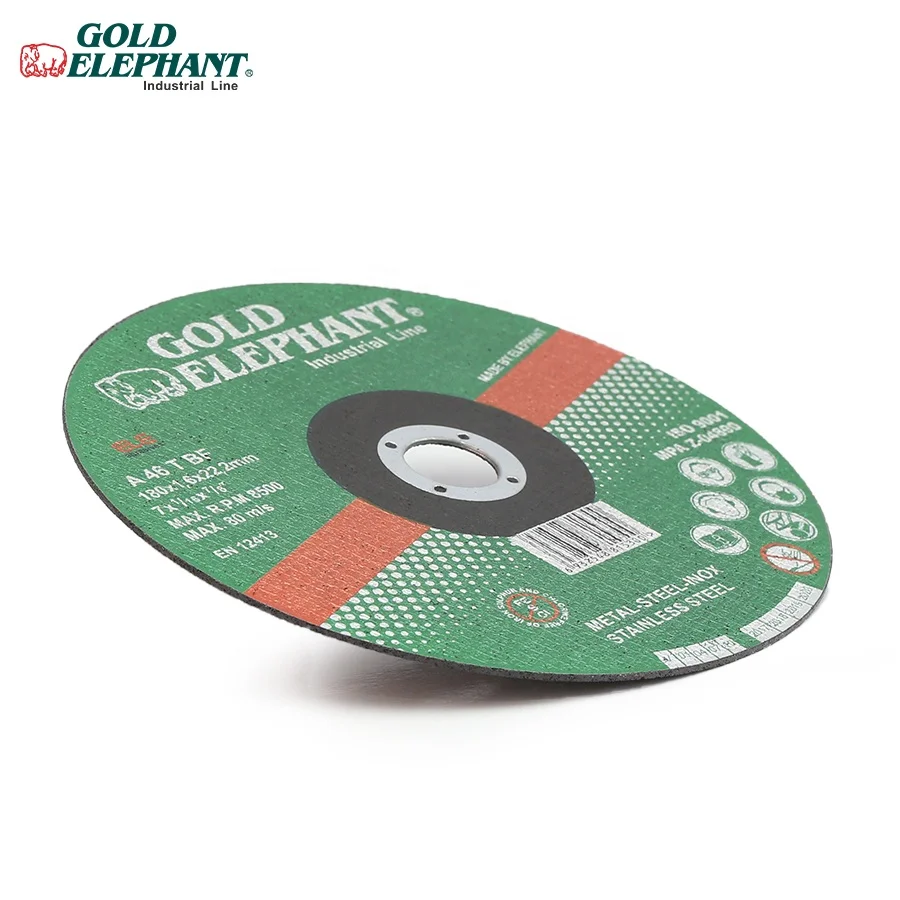 Gold Elephant factory accepted OEM abrasive 7inch/180*1.6*22.2mm cutting disc with MPA certificate