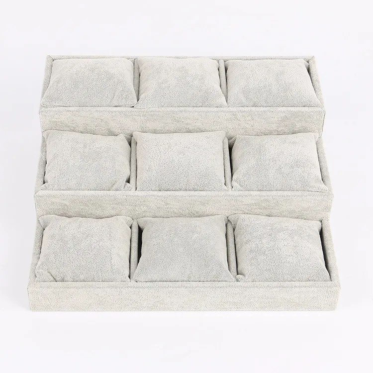 High Quality Fabric Ring Jewelry Receive Case Bracelet Display Watches Display Tray Jewelry Display Props Shelf Organizer Holder