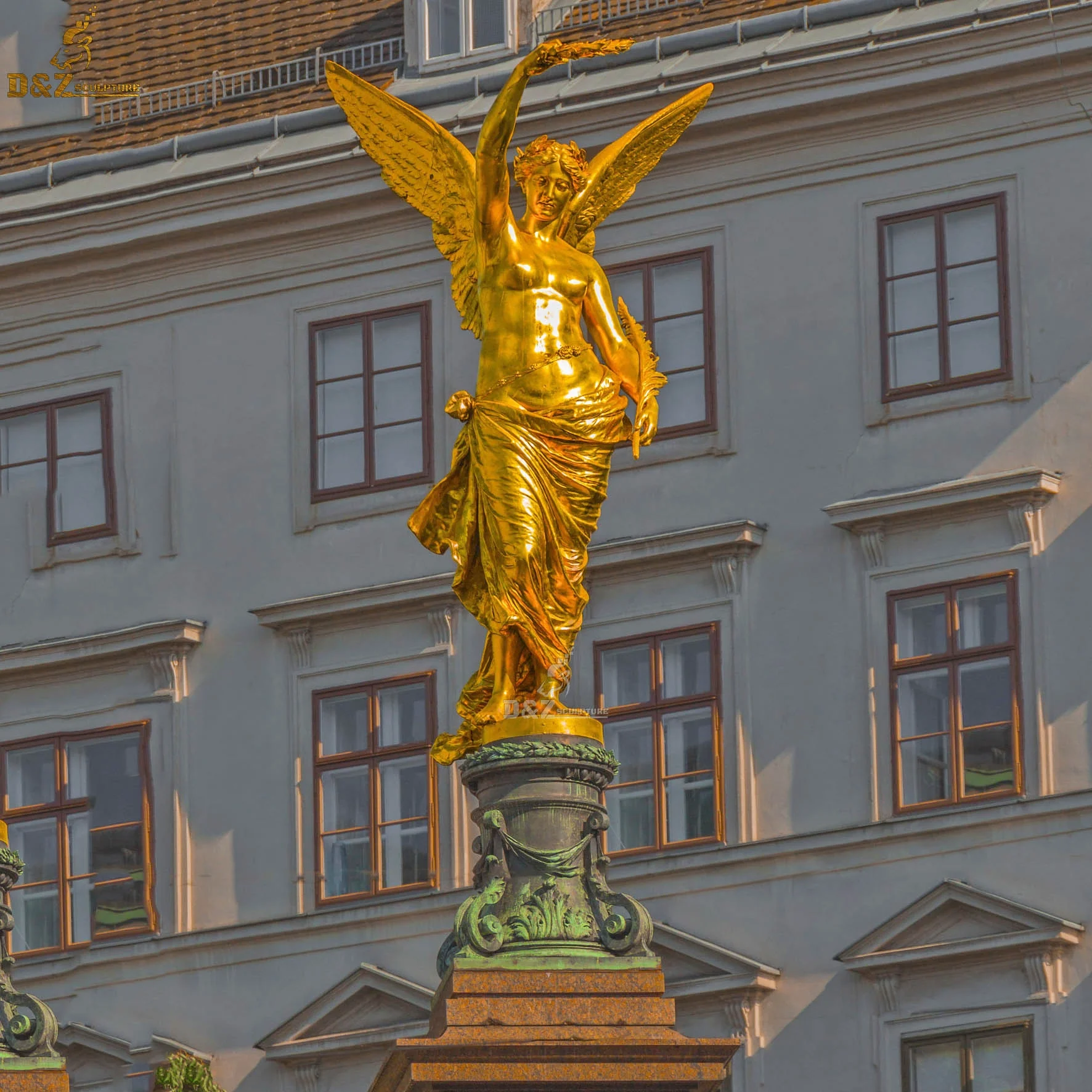 Garden Decoration Metal Woman Sculpture Life Size Bronze Beautiful Guardian Angel Statue