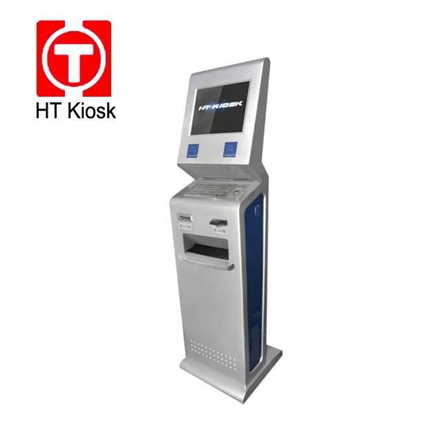 21.5 inch touch screen Slim ticket self service terminal machine Police ticket kiosk card reader thermal printer