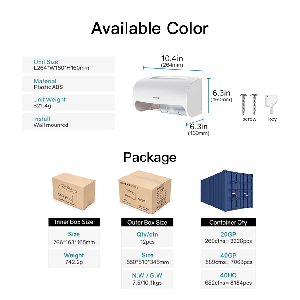 bathroom toilet dispensador de papel No punching Large capacity Wall mounted tissue box holders Dual Roll paper towel dispenser